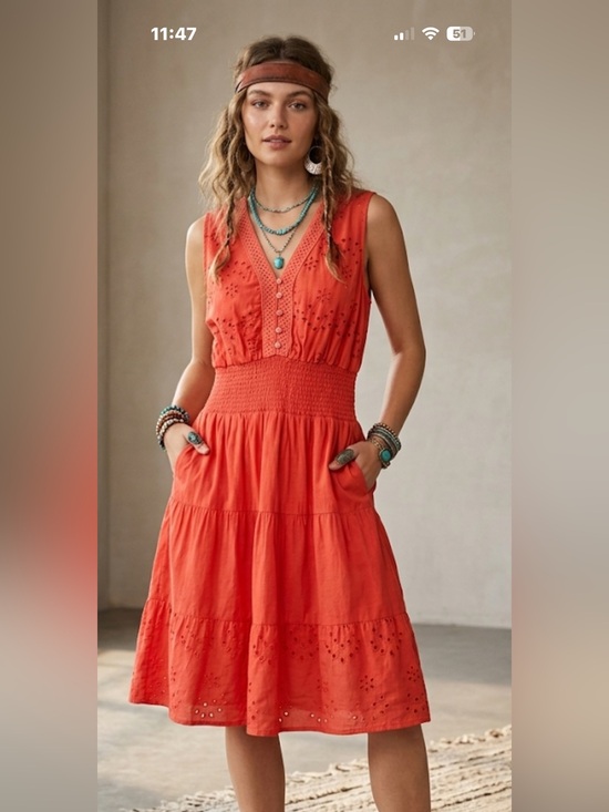 kings road Dresses & Skirts - Kings Road Red Sleeveless Midi Dress XL Classic Minimalist Workwear Chic
